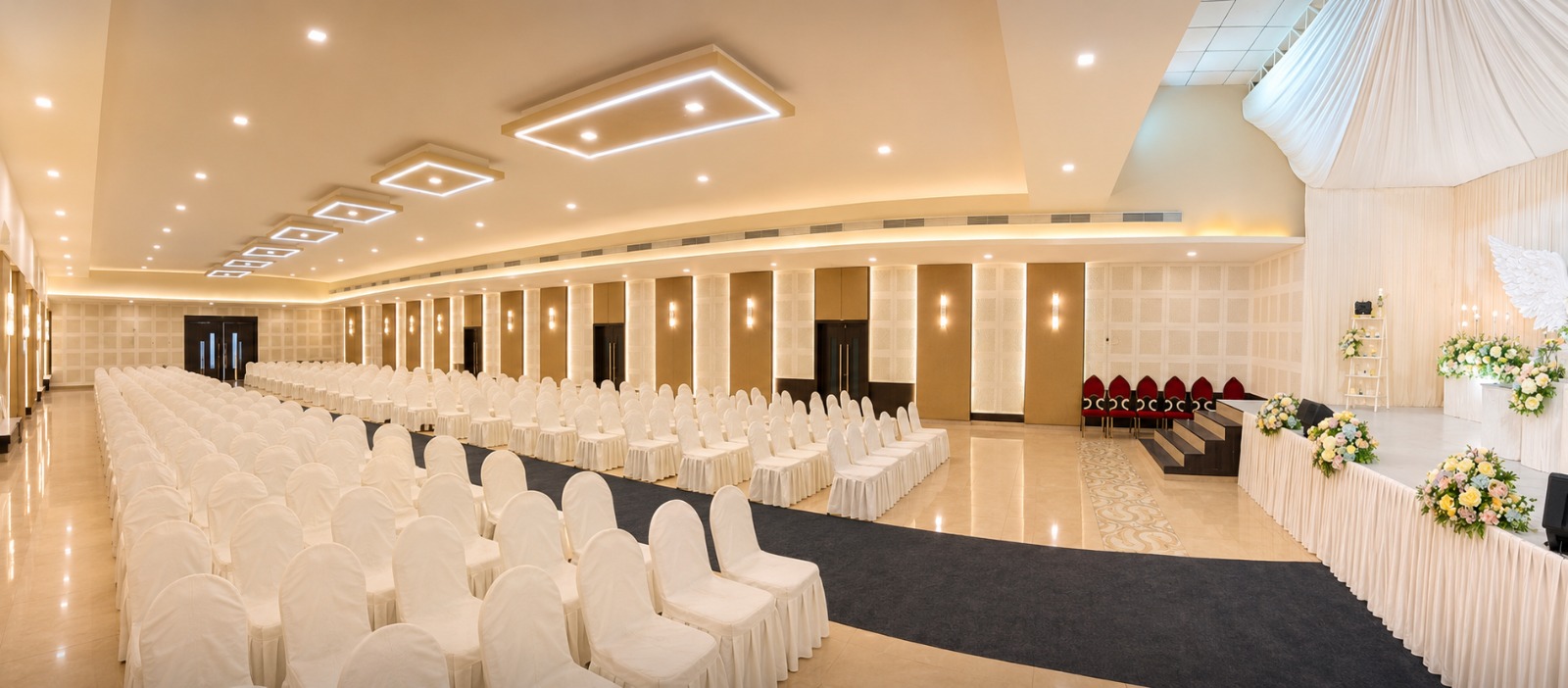Grand banquet hall with seating
